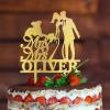 Afro Black Couple Silhouette Wedding Cake Topper With Dog Doberman And Sphynx Cat Gold Acrylic Custom Cake Topper Mr And Mrs Wedding Cake Topper Couple Married Bride Cake Toppers view 3