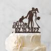 Mr And Mrs Wedding Cake Topper Bridal Shower Cake Topper For Wedding Afro Black Bride And Groom Silhouette Cake Toppers With Shiba Inu Dog Silhouette Wood Brown Custom Cake Topper view 3