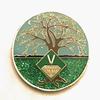 5 Year NA Medallion - Green & Blue Tree of Life , Glitter, Bling, Clean Recovery Chip, Token, Coin view 1