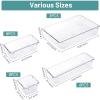 WOWBOX 25 PCS Clear Plastic Drawer Organizer Set, 4 Sizes Desk Drawer Divider Organizers and Storage Bins for Makeup, Jewelry, Gadgets for Kitchen, Bedroom, Bathroom, Office view 2