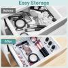 WOWBOX 25 PCS Clear Plastic Drawer Organizer Set, 4 Sizes Desk Drawer Divider Organizers and Storage Bins for Makeup, Jewelry, Gadgets for Kitchen, Bedroom, Bathroom, Office view 4