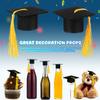 PRETYZOOM 10pcs Mini Graduation Caps with Yellow Tassel, Small Felt Graduation Hats for Craft, Wine Bottle Topper, Grad Cake Decoration, DIY Hairpin Accessory view 2