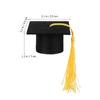 PRETYZOOM 10pcs Mini Graduation Caps with Yellow Tassel, Small Felt Graduation Hats for Craft, Wine Bottle Topper, Grad Cake Decoration, DIY Hairpin Accessory view 4