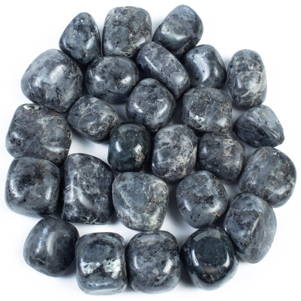 BEZAVO Larvikite Healing Crystals Stones Set Tumbled Stones and Crystals Bulk for Healing, Reiki, Meditation, Witchcraft Crystals Gemstone for Jewelry Making and Spiritual Home Decor 20-25 mm, 1LB