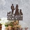 Bride And Groom Silhouette Rustic Cake Topper With Corgi Dog Silhouette Wood Brown Custom Cake Topper Engagement Cake Toppers Decorations Bride And Groom Cake Topper For Wedding view 2