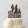 Bride And Groom Silhouette Rustic Cake Topper With Corgi Dog Silhouette Wood Brown Custom Cake Topper Engagement Cake Toppers Decorations Bride And Groom Cake Topper For Wedding view 3