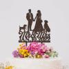 Bride And Groom Silhouette Rustic Cake Topper With Corgi Dog Silhouette Wood Brown Custom Cake Topper Engagement Cake Toppers Decorations Bride And Groom Cake Topper For Wedding view 4