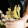 Bride And Groom Silhouette Rustic Cake Topper With Sphynx Cat And Chow Chow Gold Acrylic Custom Cake Topper Mr & Mrs Personalised Wedding Cake Topper Married Couple Cake Toppers view 2