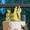 Bride And Groom Silhouette Rustic Cake Topper With Sphynx Cat And Chow Chow Gold Acrylic Custom Cake Topper Mr & Mrs Personalised Wedding Cake Topper Married Couple Cake Toppers view 4