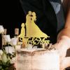 Bride And Groom Silhouette Cake Toppers With French Bulldog And Golden Retriever Gold Acrylic Custom Cake Topper Cake Topper For Bridal Shower Party Decoration Wedding Cake Toppers view 2