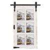 RiteSune White Wooden Barn Door 5x7 Photo Picture Frame Collage Wall Mounted for Family Entryway, Living Room, Bedroom view 1