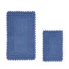 Better Trends Lilly Crochet Collection 100% Cotton 2 Piece Set (17" x 24" | 24" x 40") Bath Rug Set in Blue view 1