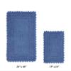 Better Trends Lilly Crochet Collection 100% Cotton 2 Piece Set (17" x 24" | 24" x 40") Bath Rug Set in Blue view 3
