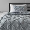600 GSM 3 Piece Light Weight Microfiber Olympic Queen (98'' x 98'') Pinch Pleat Comforter Dark Grey view 1