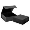 CECOBOX - Gift Boxes with Lids for Presents 8"x8"x3.1" - Collapsible Magnetic Closure Gift Box - Groomsmen & Bridesmaid Proposal Boxes, Wedding, PR, Birthdays, Holidays (Black Leatherette) view 1