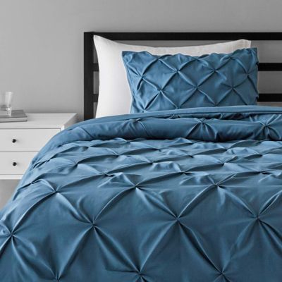 600 GSM 1 Piece Light Weight Microfiber Olympic Queen (98'' x 98'') Pinch Pleat Comforter Teal