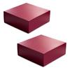 CECOBOX - Gift Boxes with Lids for Presents 6"x6"x2.75" - Collapsible Magnetic Closure Gift Box - Groomsmen & Bridesmaid Proposal Boxes, Wedding, PR, Birthdays, Holidays (Scarlet Leatherette) view 1