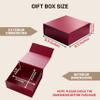 CECOBOX - Gift Boxes with Lids for Presents 6"x6"x2.75" - Collapsible Magnetic Closure Gift Box - Groomsmen & Bridesmaid Proposal Boxes, Wedding, PR, Birthdays, Holidays (Scarlet Leatherette) view 2