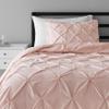 600 GSM 3 Piece Light Weight Microfiber Olympic Queen (98'' x 98'') Pinch Pleat Comforter Blush Pink view 1