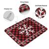 Kitchen Dish Drying Mat 18x24inch, Winter Christmas Snowflake Red and Black Plaid Dish Mat Absorbent Microfiber Dish Drainer Mat Washable Drying Pad for Kitchen Countertop Sink view 2