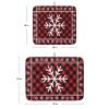 Kitchen Dish Drying Mat 18x24inch, Winter Christmas Snowflake Red and Black Plaid Dish Mat Absorbent Microfiber Dish Drainer Mat Washable Drying Pad for Kitchen Countertop Sink view 3