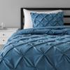 600 GSM 1 Piece Light Weight Microfiber Twin-XL (68'' x 90'') Pinch Pleat Comforter Teal view 1