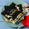 Birthday Party Supplies Napkins Disposable Paper Napkins Black and Gold for Birthday Party6.5X6.5 in, 3-Ply, 50-Pack) view 3