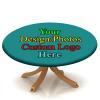Atury Custom Fitted Tablecloth, Personalized Round Elastic Edge Polyester Table Cover with Your Logo/Picture/Text for Family Wedding Holiday Party Tablecloths Gift, Fits 32 Inch Table, Turquoise view 1