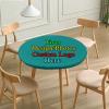 Atury Custom Fitted Tablecloth, Personalized Round Elastic Edge Polyester Table Cover with Your Logo/Picture/Text for Family Wedding Holiday Party Tablecloths Gift, Fits 32 Inch Table, Turquoise view 2