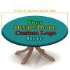 Atury Custom Fitted Tablecloth, Personalized Round Elastic Edge Polyester Table Cover with Your Logo/Picture/Text for Family Wedding Holiday Party Tablecloths Gift, Fits 32 Inch Table, Turquoise view 4