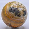 2" 175g Golden Orange Bumble Bee Jasper Sphere Polished Natural Gemstone Crystal Mineral Dcor Specimen Ball - Indonesia + Stand view 2