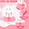 Ireer 9 Pieces Rainbow Party Decorations Honeycomb Rainbow Table Centerpieces Cute 3D Clouds Decorations for Birthday or Themed Party Favor Supplies view 2