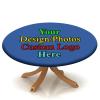 Atury Custom Fitted Tablecloth, Personalized Round Elastic Edge Polyester Table Cover with Your Logo/Picture/Text for Family Wedding Holiday Party Tablecloths Gift, Fits 32 Inch Table, Bluish Violet view 1