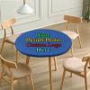 Atury Custom Fitted Tablecloth, Personalized Round Elastic Edge Polyester Table Cover with Your Logo/Picture/Text for Family Wedding Holiday Party Tablecloths Gift, Fits 32 Inch Table, Bluish Violet view 2