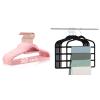 50pcs Pink Velvet Hangers + 6pcs Black Pants Clothes Hangers view 1