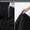 Ashler Bathroom Rugs Set of 2, Black Bath Rugs 2 Piece, Water Absorbing Bath Mat, Soft Microfiber Rectangle Bathroom Carpet, Machine Washable - 17x24 & 20x32 Inches view 3