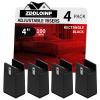 ZDDLOINP Bed Risers 4 Inch with Adjustable Screw Clamp, 4 Pack, Black view 1