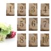 MISNODE 10 Pack Wooden Table Numbers, 1-10 Wedding Table Number Signs with Base, Self Stand Wood Centerpieces Table Signs for Wedding Reception Party Restaurant Table Decorations view 1