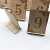MISNODE 10 Pack Wooden Table Numbers, 1-10 Wedding Table Number Signs with Base, Self Stand Wood Centerpieces Table Signs for Wedding Reception Party Restaurant Table Decorations view 4