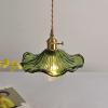 Brass Nordic Small Chandelier, Green Japanese-Style Minimalist Niche Glass Pendent, Single Head Literary Hanging Lights, Aisle Balcony Droplight,for Bedroom, Living Room, Nightstand, Office view 2