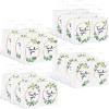 Greenery Eucalyptus Small Thank You Gift Bags Floral Design Paper with Handles Baby Shower Thank You Wedding Hotel Guests Favor Bags White Kraft for Birthday Party Teacher Salon 6 x 3 x 9''(24 Pcs) view 2