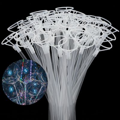 280 Pcs 70 Set 27.5 Bobo Balloon Sticks with Cups Clear Long Bobo Balloon Holders Reusable Plastic Stand for Wedding Party Holidays Anniversary Decorations