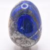 2.3" 210g Blue Lapis Lazuli w/Iron Pyrite & Clear White Orange Calcite Egg Polished Natural Sparkling Gemstone Crystal Mineral Specimen - Afghanistan + Stand view 1
