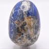 2.3" 210g Blue Lapis Lazuli w/Iron Pyrite & Clear White Orange Calcite Egg Polished Natural Sparkling Gemstone Crystal Mineral Specimen - Afghanistan + Stand view 2
