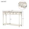 3-Drawer Console Table, Sofa Table, Industrial Wood Accent Hallway Table with Storage Shelf, Narrow Entry Table for Entryway/Hallway Living Room view 2