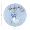 Romantic Lavender Round Metal Wreath Sign Blue Hydrangea in Kettle Watercolor Postal Card Wreath Sign Housewarming Gift 12inch Farmhouse Style Wall Art Sign for Kitchen,Bar,Cafe,Garage,Yard,Garden view 2