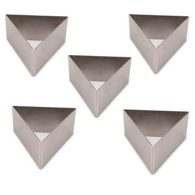 5pcs 9cm Trigon Shape 304 Stainless Steel Small Mousse Ring Mold Baking Cake Tiramisu Cheese Molds DIY Sugarcraft Bakery Moulds
