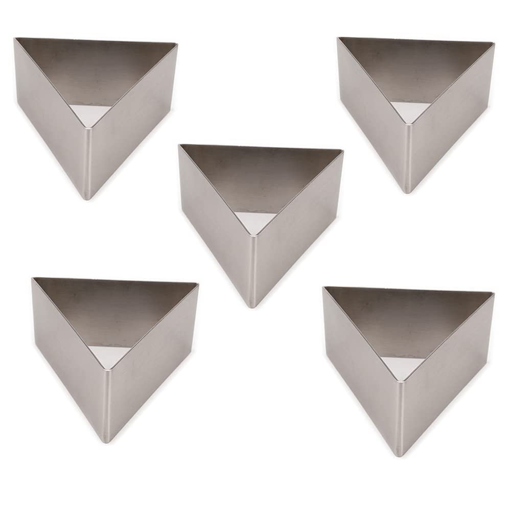 5pcs 9cm Trigon Shape 304 Stainless Steel Small Mousse Ring Mold Baking Cake Tiramisu Cheese Molds DIY Sugarcraft Bakery Moulds