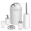 Bathroom Accessories Set 6 Pcs Bathroom Set Ensemble Complete Soap Dispenser Toothbrush Holder Tumbler Soap Dish Toilet Cleaning Brush Trash Can view 1
