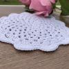 Hsvanyr Handmade Crochet Small Cotton Doilies Placemats Centerpieces Glass Bowl Dish Dining Table Mats White Color 2 of 6inch, 2 of 10inch view 4